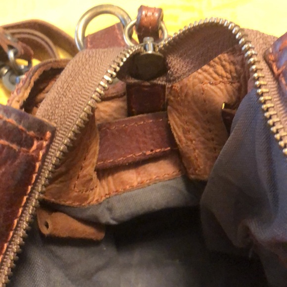 Frye Brown Leather Bag/Satchel 
13"wide x 6"deep across bottom x 10" high - Picture 12 of 16